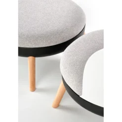 SCANDI fodskammel: Grå, Sort (1 kasse = 1 stk)