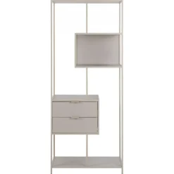 Seaford Reol med Skuffer og Asymmetriske Hylder – Grå - 77 x 35 x 185 cm