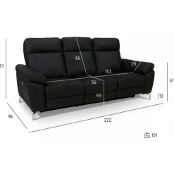 Selesta 3 pers. sofa stof