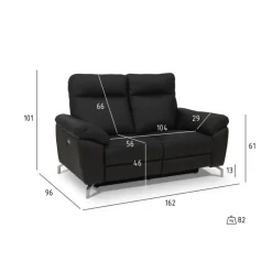 Selesta 2 Personers sofa Sort Læder