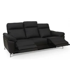 Selesta Recliner 3 pers. lædersofa sort