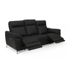 Selesta Recliner 3 pers. lædersofa sort
