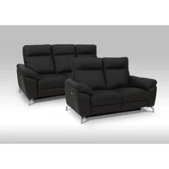 Selesta Recliner 3 pers. lædersofa sort