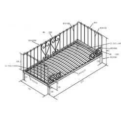 Seng 90 x 200 cm – Alice dagsseng i hvid metal