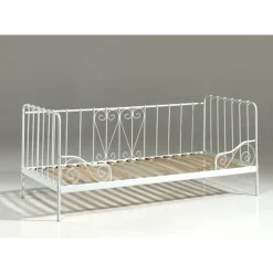 Seng 90 x 200 cm – Alice dagsseng i hvid metal