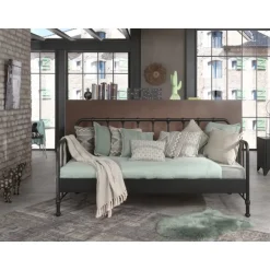 Seng 90 x 200 cm – Bronxx – sort metalseng i industriel stil