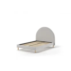 Seng med gavl 140 x 200 – Moon, grå bouclé