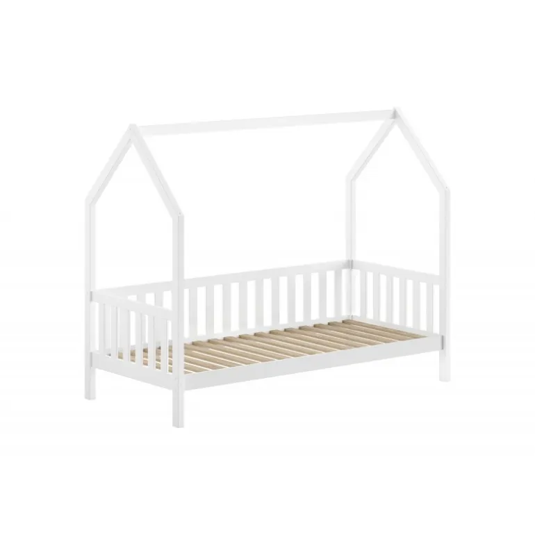 Seng med hustag Cabane 90×200 cm – Hvid (inkl. skuffe)