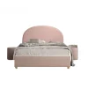 Seng med opbevaring 140 x 200 – Moon, lyserød bouclé