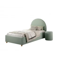 Seng med opbevaring 90 x 200 – Moon, grøn bouclé