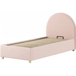 Seng med opbevaring 90 x 200 cm – Moon Rosa bouclé