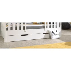 Seng med opbevaring skuffe 90 x 190 – Housebed, hvid