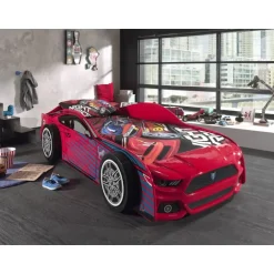 Seng til børn 90 x 200 cm – Panther Power bilseng, rød
