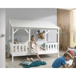 Seng til børn hus-seng 90 x 200 cm – hvid