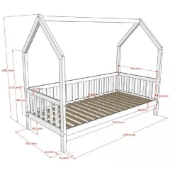 Seng til børn i eg – Nature hus­seng med skuffe (90×200 cm)