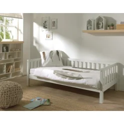 Seng 90x200 – Fritz dagseng i hvid, massivt fyrretræ