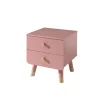 Sengebord Billy – lyserød med 2 skuffer