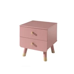 Sengebord Billy – lyserød med 2 skuffer