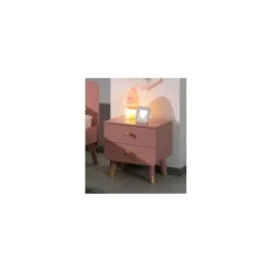 Sengebord Billy – lyserød med 2 skuffer