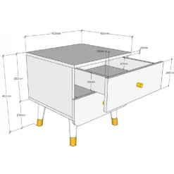 Sengebord Billy – lyserød med 2 skuffer