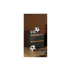 Sengebord i anthracit – London med 2 skuffer og soft-close