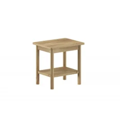 Sengebord i eg – Olive natbord med hylder