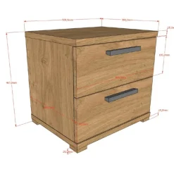 Sengebord i eg – Sam natbord med 2 skuffer og soft-close