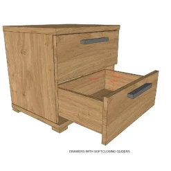 Sengebord i eg – Sam natbord med 2 skuffer og soft-close