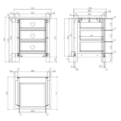 Sengebord i hvid – Amori natbord med 3 skuffer