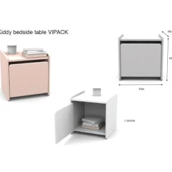 Sengebord i hvid – Kiddy natbord i lakeret MDF og fyr