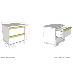 Sengebord i hvid – London natbord med 2 skuffer og soft-close