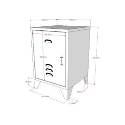 Sengebord metal – Bronxx natbord, denimblå