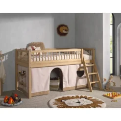 Sengeforhæng til mellemhøj seng – Forrest Oak tekstil, brun