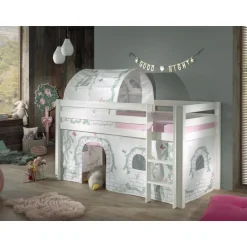 Sengehimmel tunnel til mellemhøj seng – Birdy, hvid/lyserød (Pino/Scott)