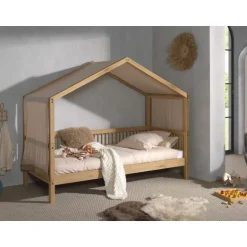 Sengehimmel/tekstil til husseng FORREST – brun, 100 % bomuld