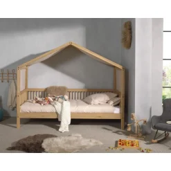 Sengehimmel/tekstil til husseng FORREST – brun, 100 % bomuld