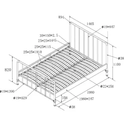 Sengeramme metal 140 x 200 – Bronxx, olivengrøn