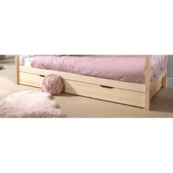 Sengeskuffe med ekstra soveplads 90 x 190 – Dallas, natur