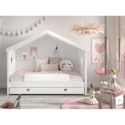 Sengeskuffe med opbevaring Amori 90 × 190 cm – hvid