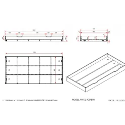 Sengeskuffe med opbevaring Fritz (90 x 190 cm) – Natur
