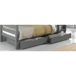 Sengeskuffer i træ – Pino, sæt af 2, grå