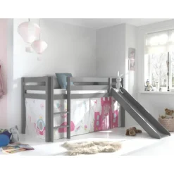 Sengetæppe gardinsæt til halvhøj seng – Prinsesse, lyserød