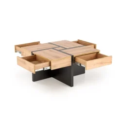 SEVILLA, sofabord 80 x 80 cm med skuffer - Håndværk eg