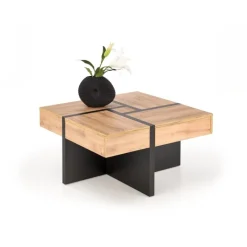 SEVILLA, sofabord 80 x 80 cm med skuffer - Håndværk eg