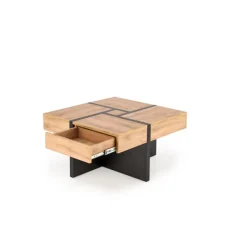 SEVILLA, sofabord 80 x 80 cm med skuffer - Håndværk eg