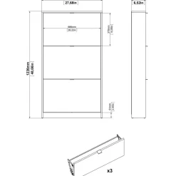 Shoes Skoskab 3 klaplåger m. 1 rum - Hvid