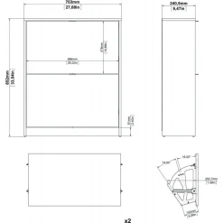 Shoes Skoskab 2 klaplåger med 2 rum - Mat Sort