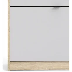 Shoes Skoskab 3 klaplåger m. 2 rum - Ege struktur/Hvid