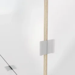 Shoes Skoskab 3 klaplåger m/2 rum + 1 låge - Ege struktur/Hvid højglans