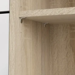 Shoes Skoskab 3 klaplåger m/2 rum + 1 låge - Ege struktur/Hvid højglans